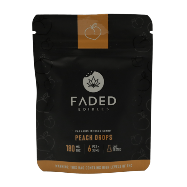 Faded Edibles – Peach Drops – 180mg | CannaBudget Canada