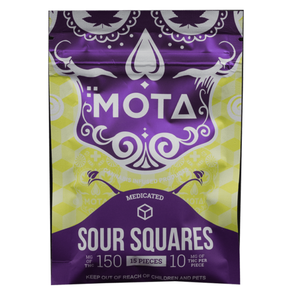 MOTA Edibles – Sour Squares – 150mg THC | CannaBudget Canada