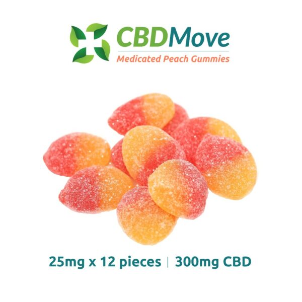 CBD Move – CBD Gummies – Vegan Peaches – 100mg | CannaBudget Canada