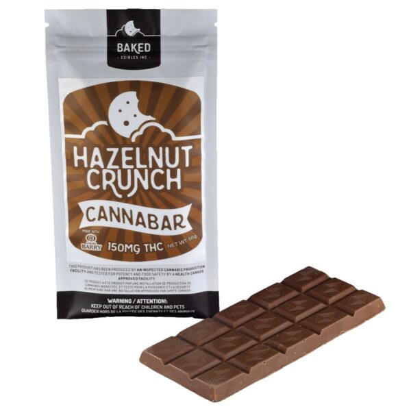 Baked Edibles – Chocolate Bar – Hazelnut Crunch 150mg THC | CannaBudget Canada