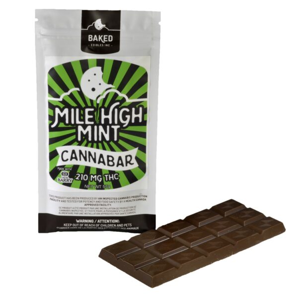 Baked Edibles – Mile High Mint Cannabar 210mg THC | CannaBudget Canada