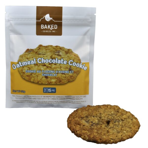 Baked Edibles – Cookie – Oatmeal Chocolate 15mg THC | CannaBudget Canada