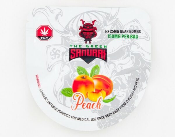 The Green Samurai – Peach Gummies – 150mg | CannaBudget Canada