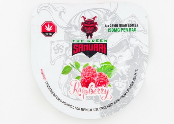 The Green Samurai – Raspberry Gummies – 150mg | CannaBudget Canada