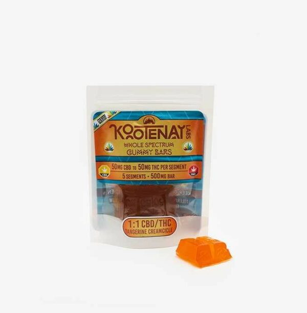 Kootenay Labs – 1:1 Tangerine Creamsicle Gummy – (500mg total) | CannaBudget Canada