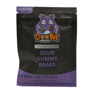 Doobie Snacks – CBD Sour Gummy Bears – 150mg CBD | CannaBudget Canada