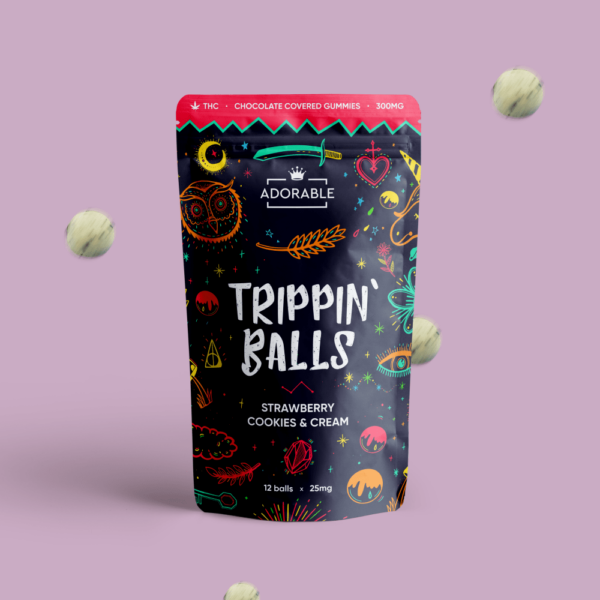 Adorable – Trippin’ Balls – Strawberry Cookies & Cream – 300mg | CannaBudget Canada