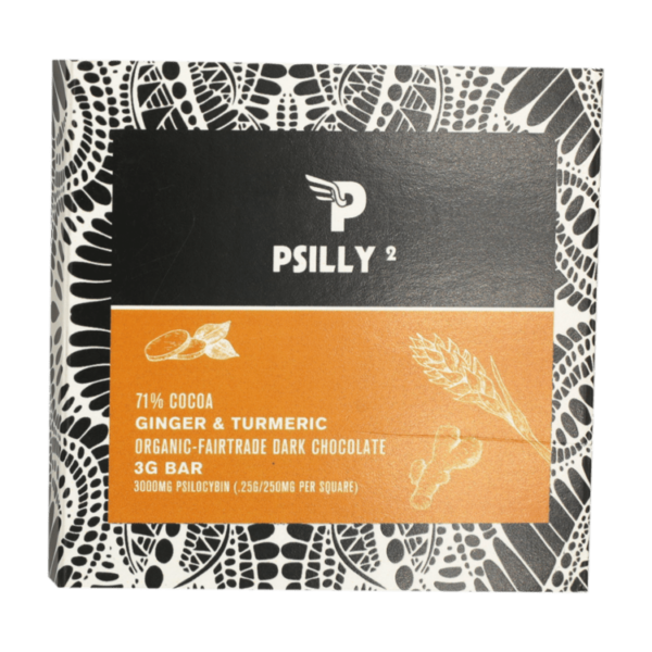 Psilly – Dark Chocolate Bar – Ginger & Turmeric | CannaBudget Canada