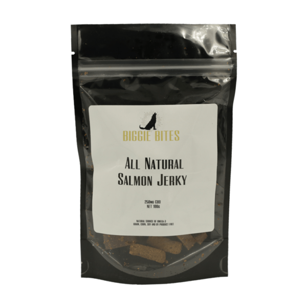 Biggie Bites – All Natural Salmon Jerky – 250mg CBD | CannaBudget Canada