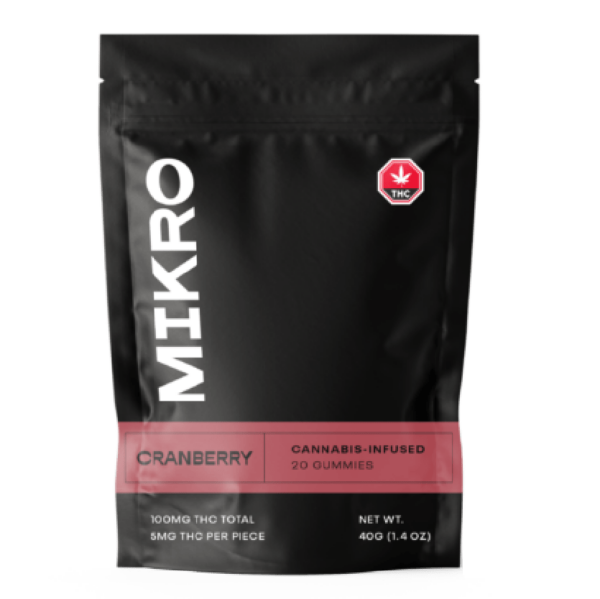 Mikro – THC Gummies – 100mg THC – Cranberry | CannaBudget Canada