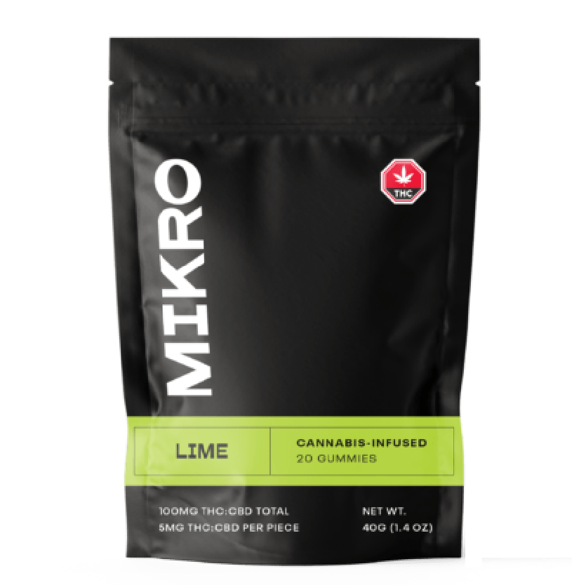 Mikro – 1:1 THC/CBD Gummies – 100mg – Lime | CannaBudget Canada