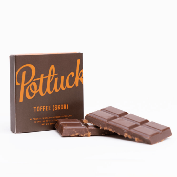 Potluck – Infused Chocolate – Toffee (Skor) – 300mg THC | CannaBudget Canada