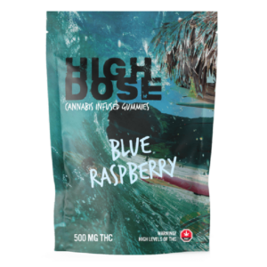 High Dose – cannabis Infused Gummies – Blue Raspberry – 1000mg/1500mg | CannaBudget Canada