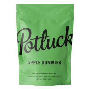 Potluck Extracts – Apple Gummies (1:1) – 100mg THC / 100mg CBD | CannaBudget Canada