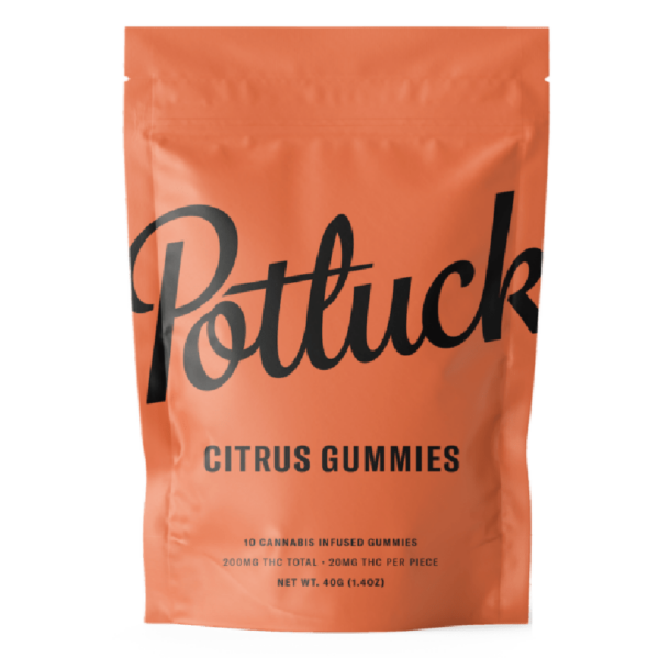 Potluck Extracts – Citrus Gummies – 200mg THC | CannaBudget Canada