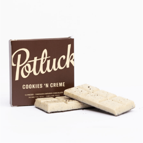 Potluck – Infused Chocolate – Cookies & Cream – 300mg THC | CannaBudget Canada