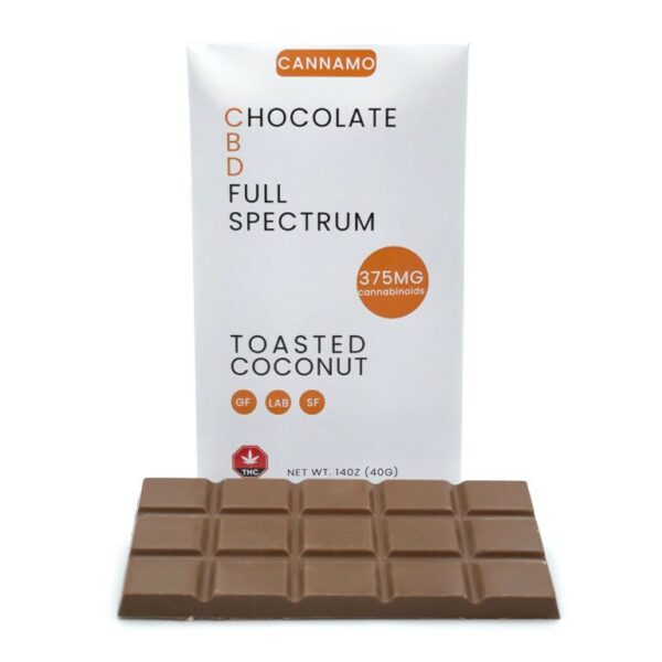 Cannamo – Full Spectrum CBD Chocolate – 375mg – Toasted Coconut | CannaBudget Canada