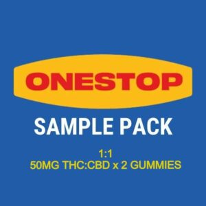 Onestop – Sample Pack – 1:1 – (50mg CBD:THC x 2 Gummies) | CannaBudget Canada